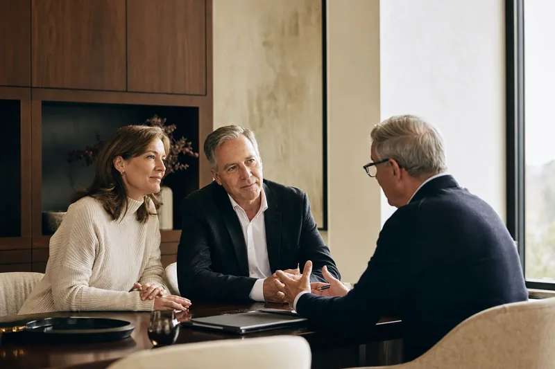 Business owners in a financial planning conversation